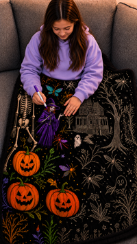 Trick Or Trace Coloring Blanket