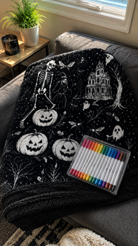 Trick Or Trace Coloring Blanket